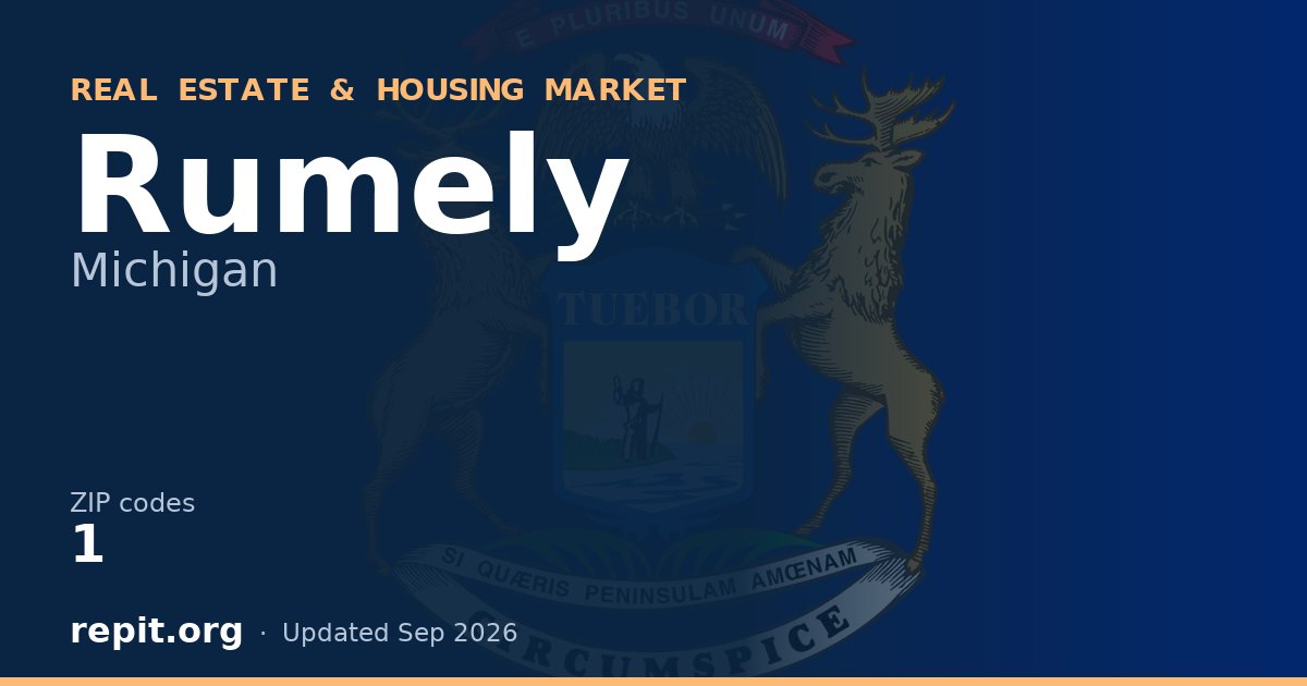 Rumely, MI real estate and housing market — 1 ZIP code