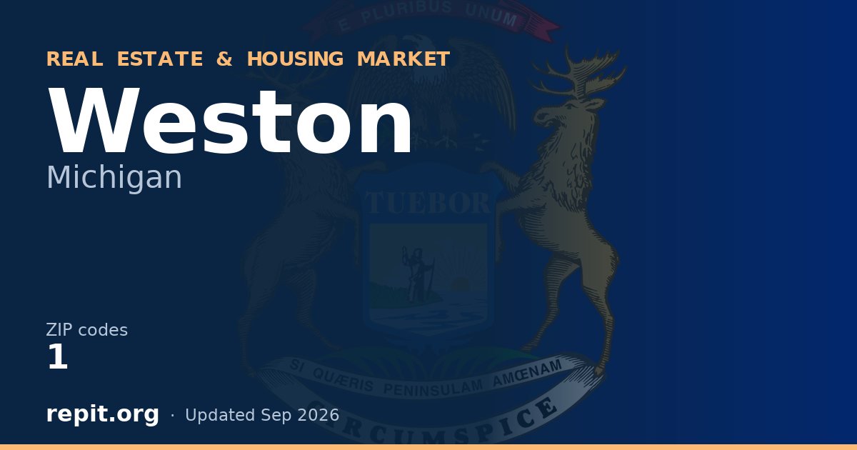 Weston, MI real estate and housing market — 1 ZIP code