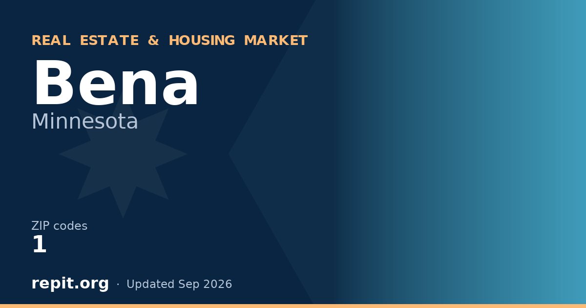 Bena, MN real estate and housing market — 1 ZIP code