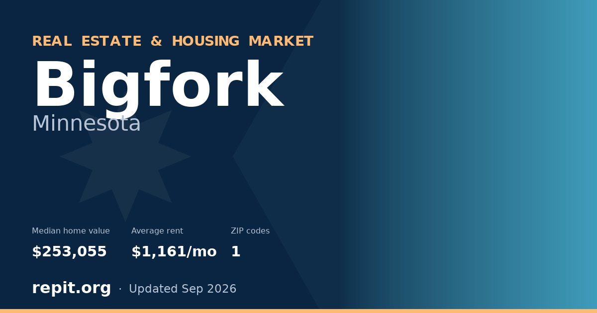 Bigfork, MN real estate and housing market — median home value $253,055, average rent $1,161/mo, 1 ZIP code