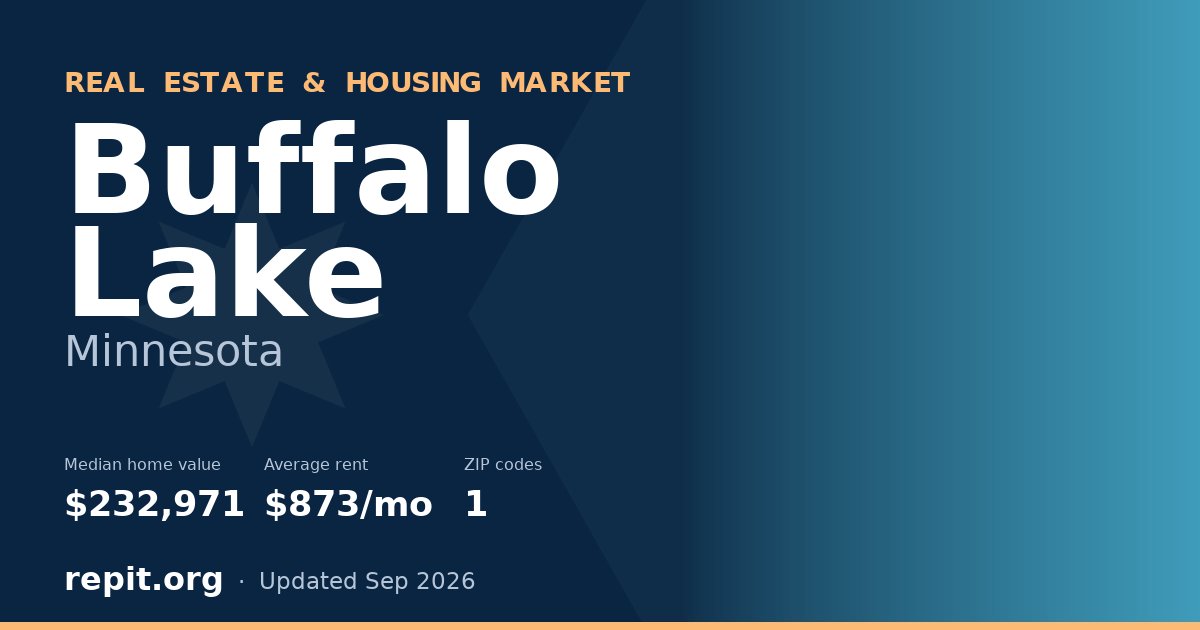 Buffalo Lake, MN real estate and housing market — median home value $232,971, average rent $873/mo, 1 ZIP code