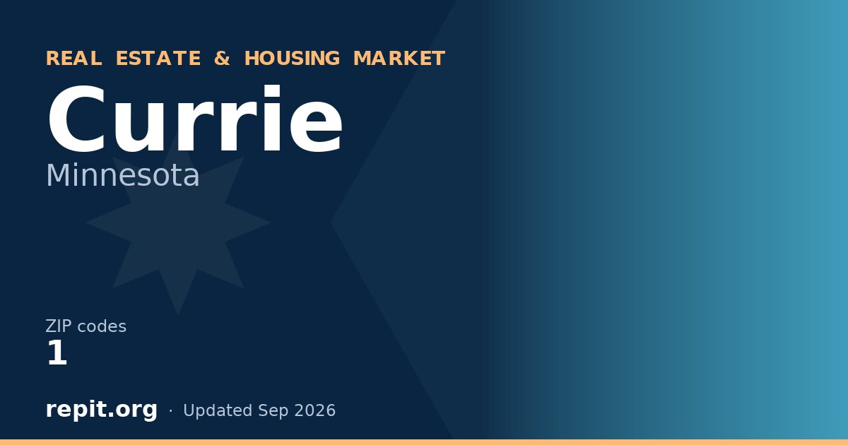 Currie, MN real estate and housing market — 1 ZIP code