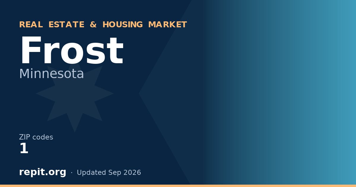 Frost, MN real estate and housing market — 1 ZIP code