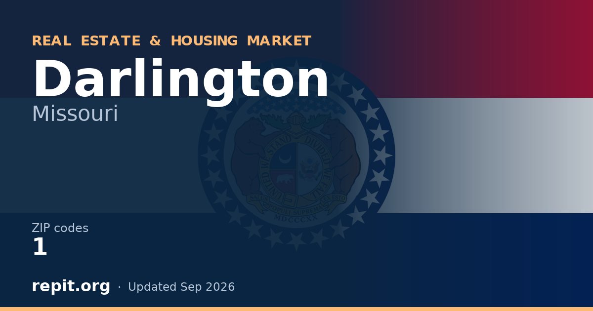Darlington, MO real estate and housing market — 1 ZIP code