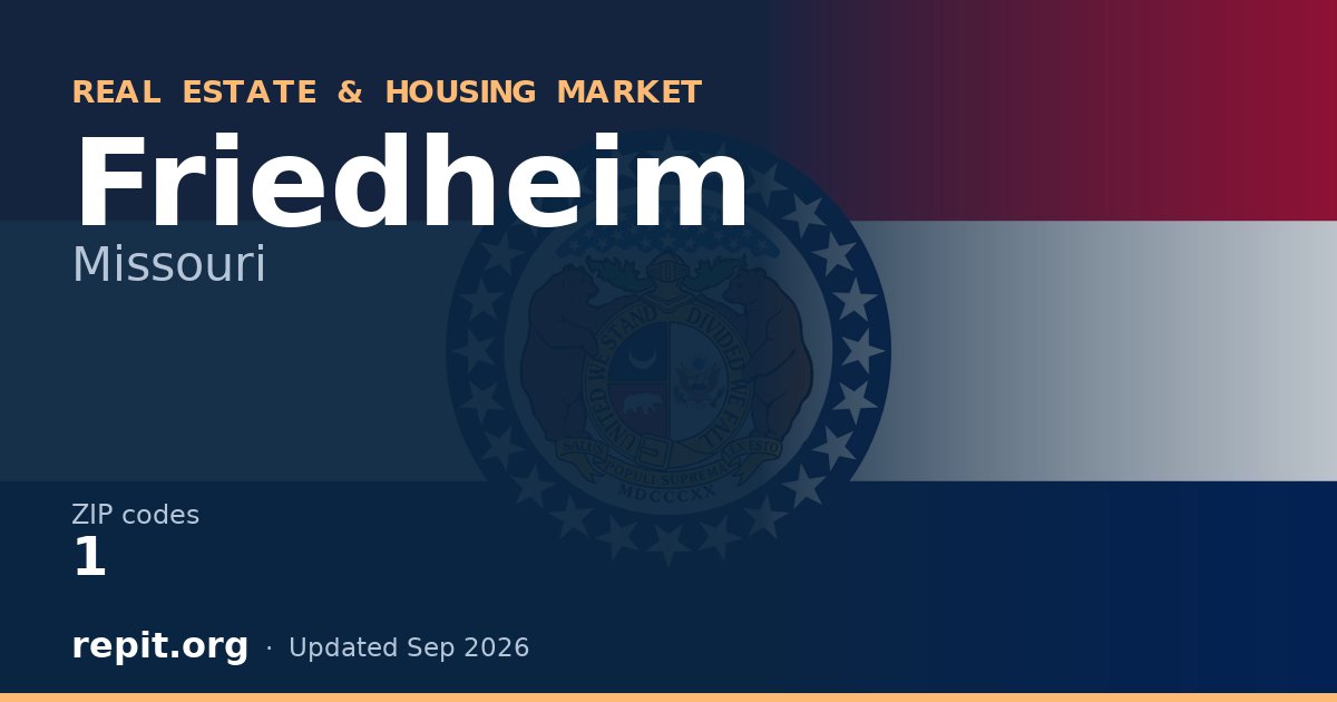 Friedheim, MO real estate and housing market — 1 ZIP code