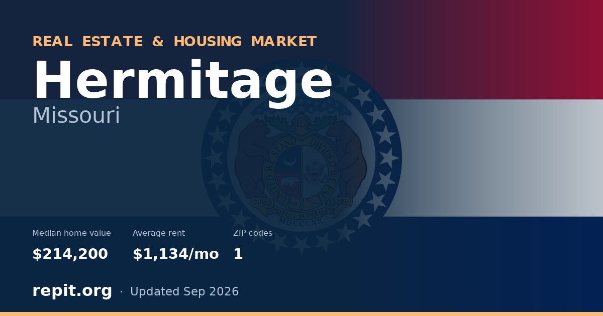 Hermitage, MO real estate and housing market — median home value $214,200, average rent $1,134/mo, 1 ZIP code