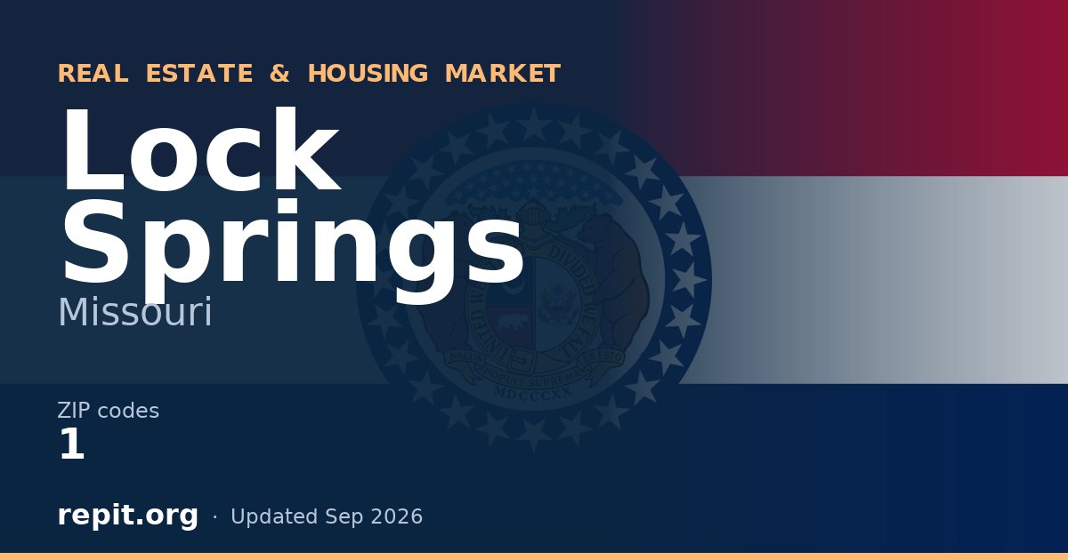 Lock Springs, MO real estate and housing market — 1 ZIP code