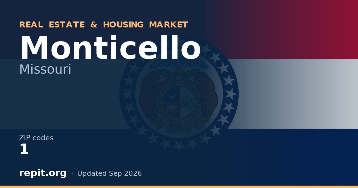 Monticello, MO real estate and housing market — 1 ZIP code