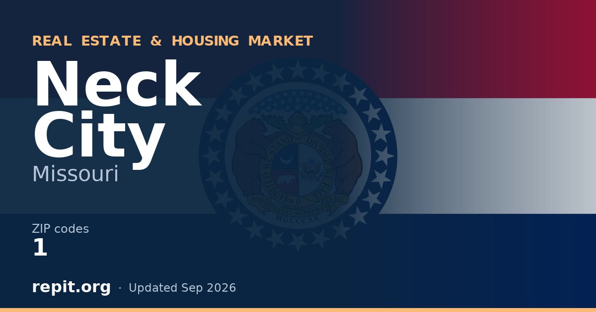 Neck City, MO real estate and housing market — 1 ZIP code