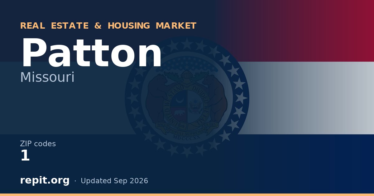 Patton, MO real estate and housing market — 1 ZIP code