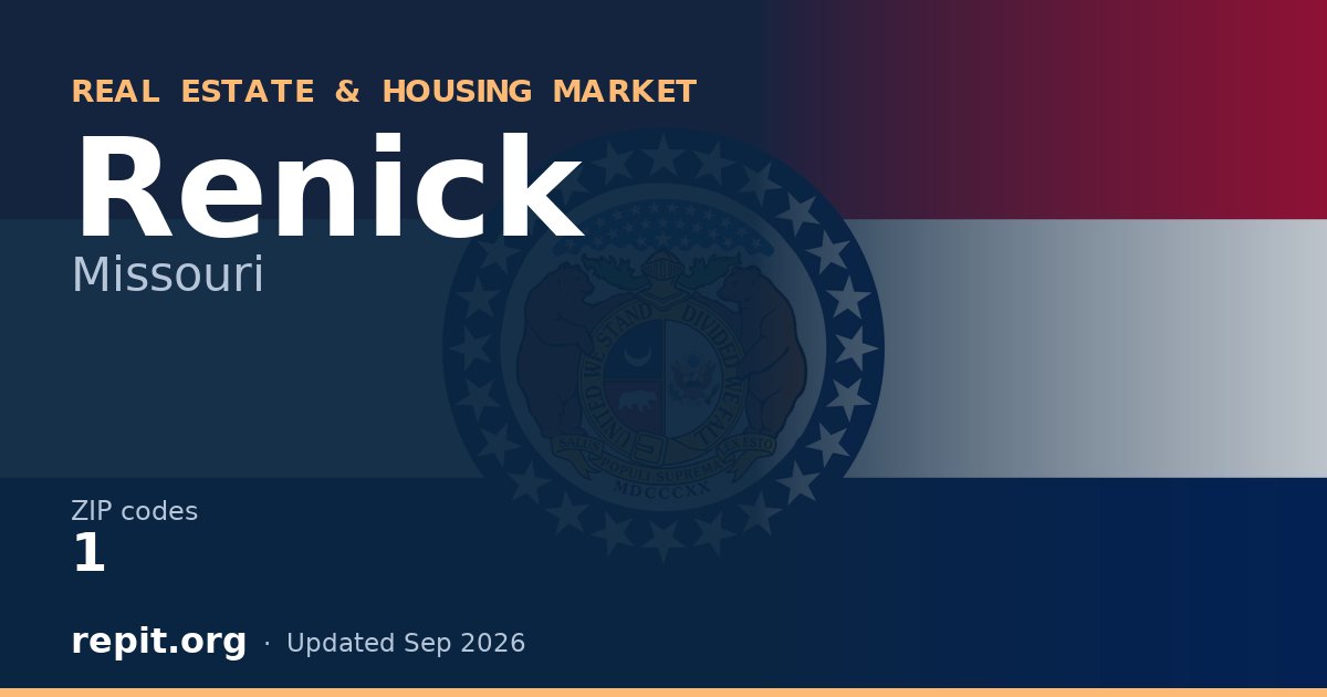 Renick, MO real estate and housing market — 1 ZIP code