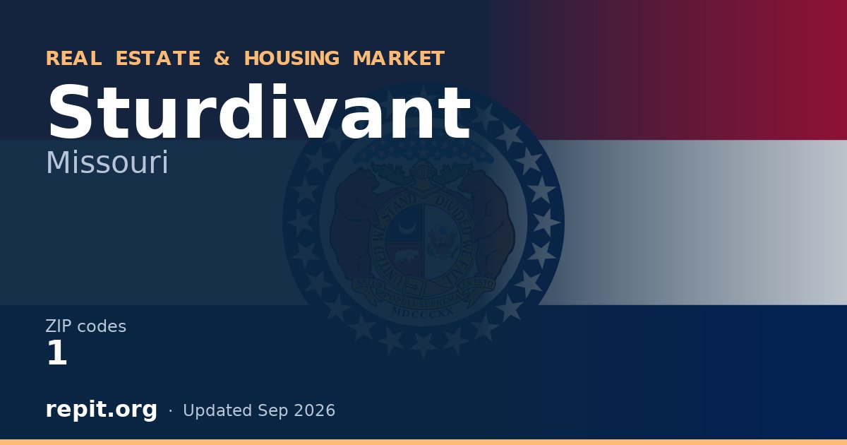 Sturdivant, MO real estate and housing market — 1 ZIP code