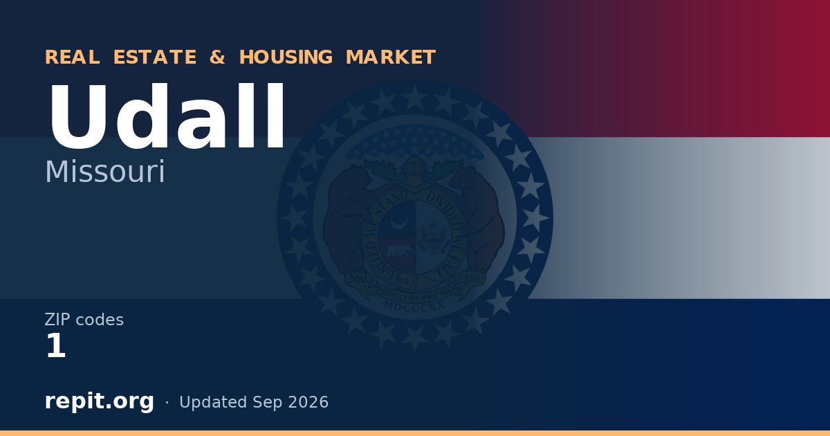 Udall, MO real estate and housing market — 1 ZIP code