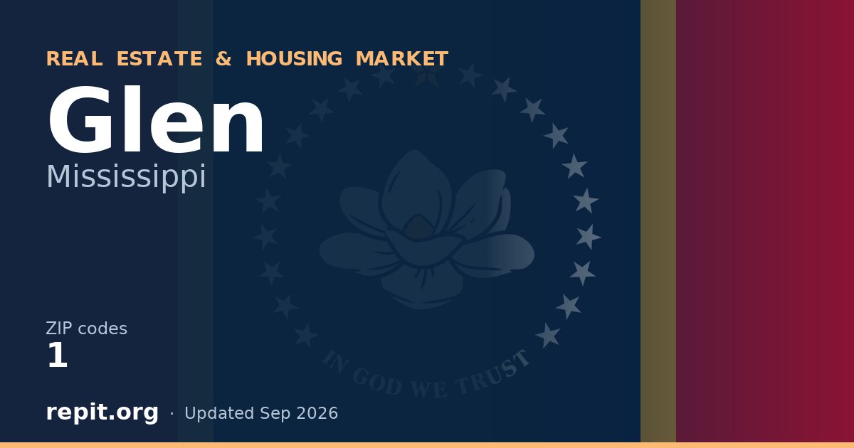 Glen, MS real estate and housing market — 1 ZIP code