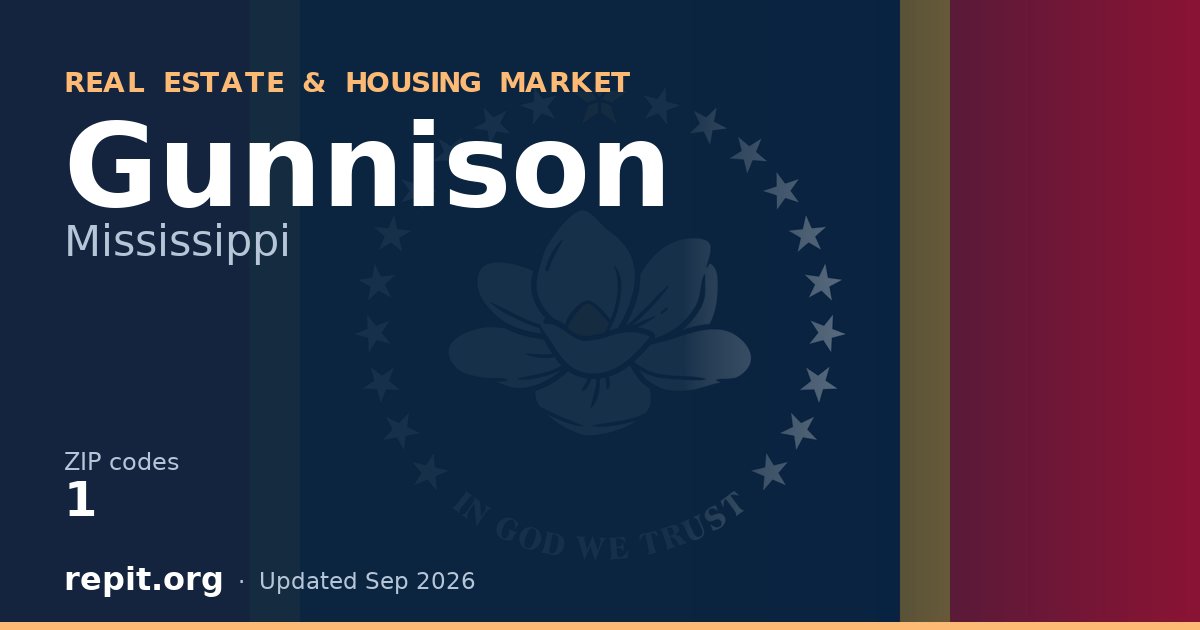 Gunnison, MS real estate and housing market — 1 ZIP code