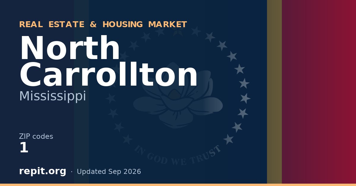 North Carrollton, MS real estate and housing market — 1 ZIP code
