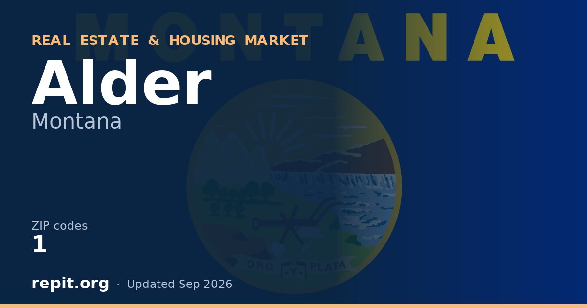 Alder, MT real estate and housing market — 1 ZIP code