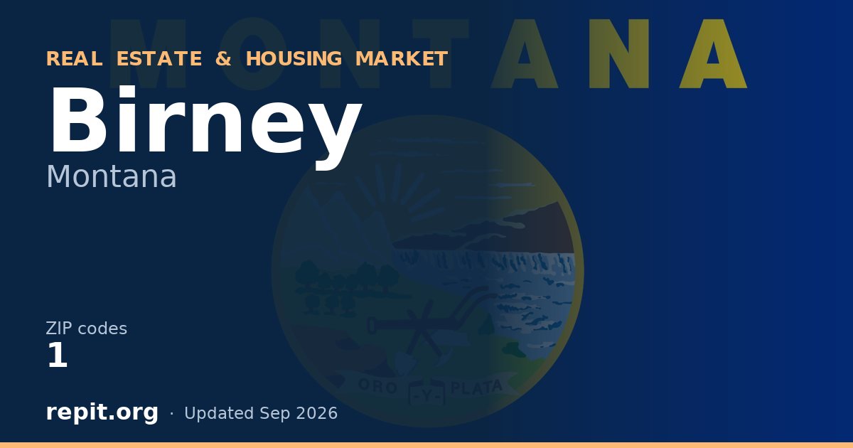 Birney, MT real estate and housing market — 1 ZIP code