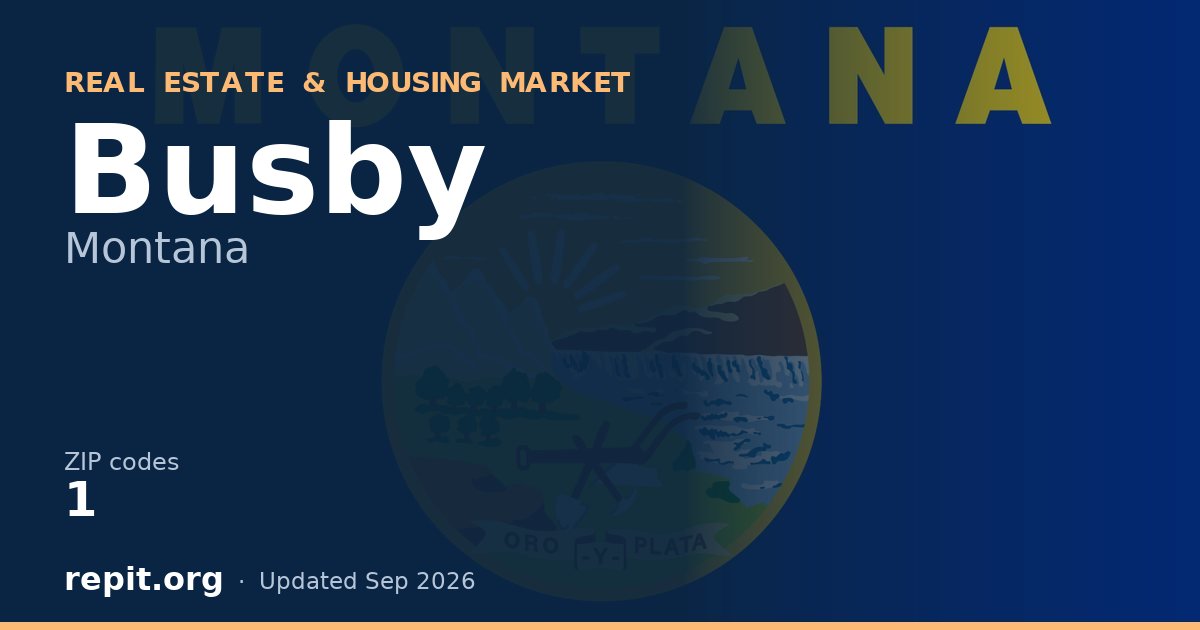 Busby, MT real estate and housing market — 1 ZIP code