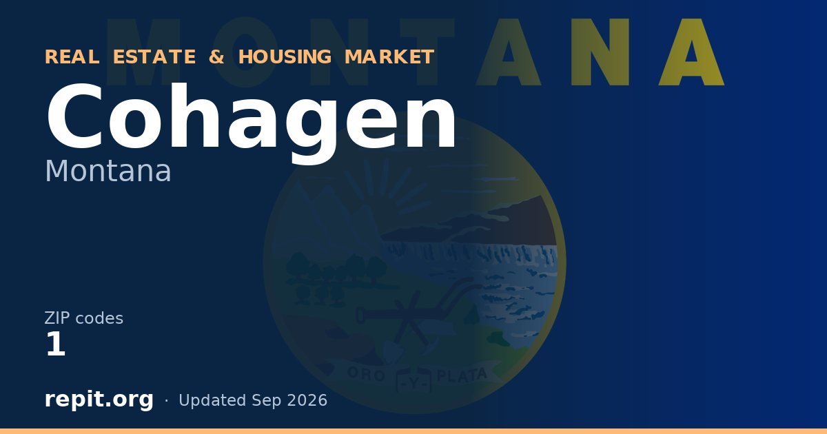Cohagen, MT real estate and housing market — 1 ZIP code