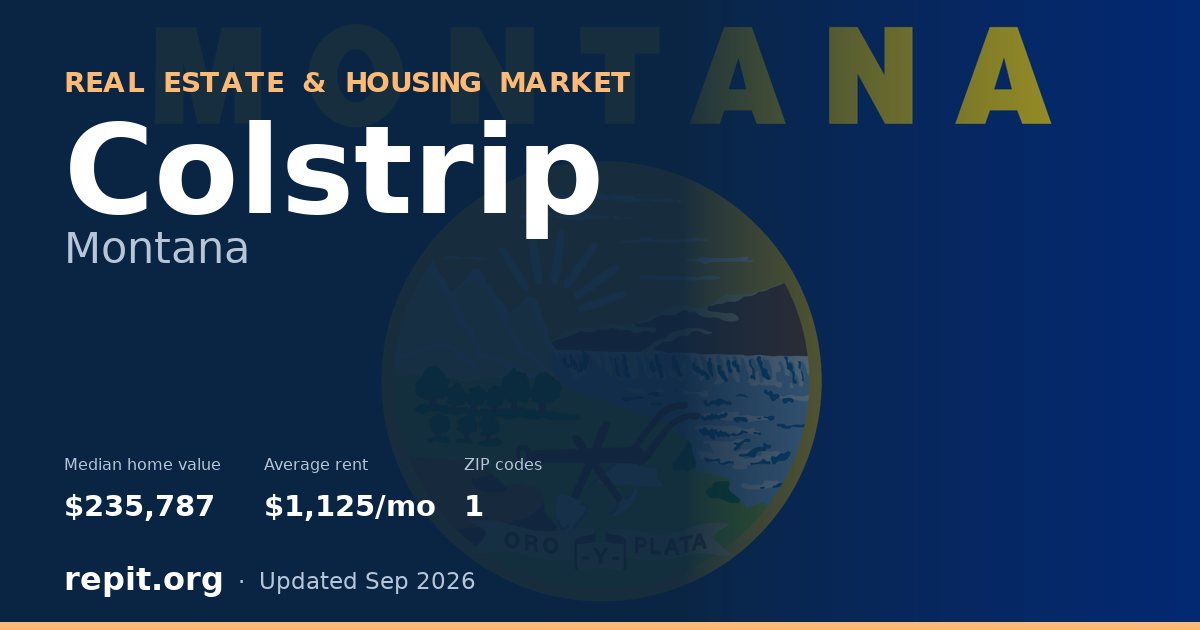 Colstrip, MT real estate and housing market — median home value $235,787, average rent $1,125/mo, 1 ZIP code