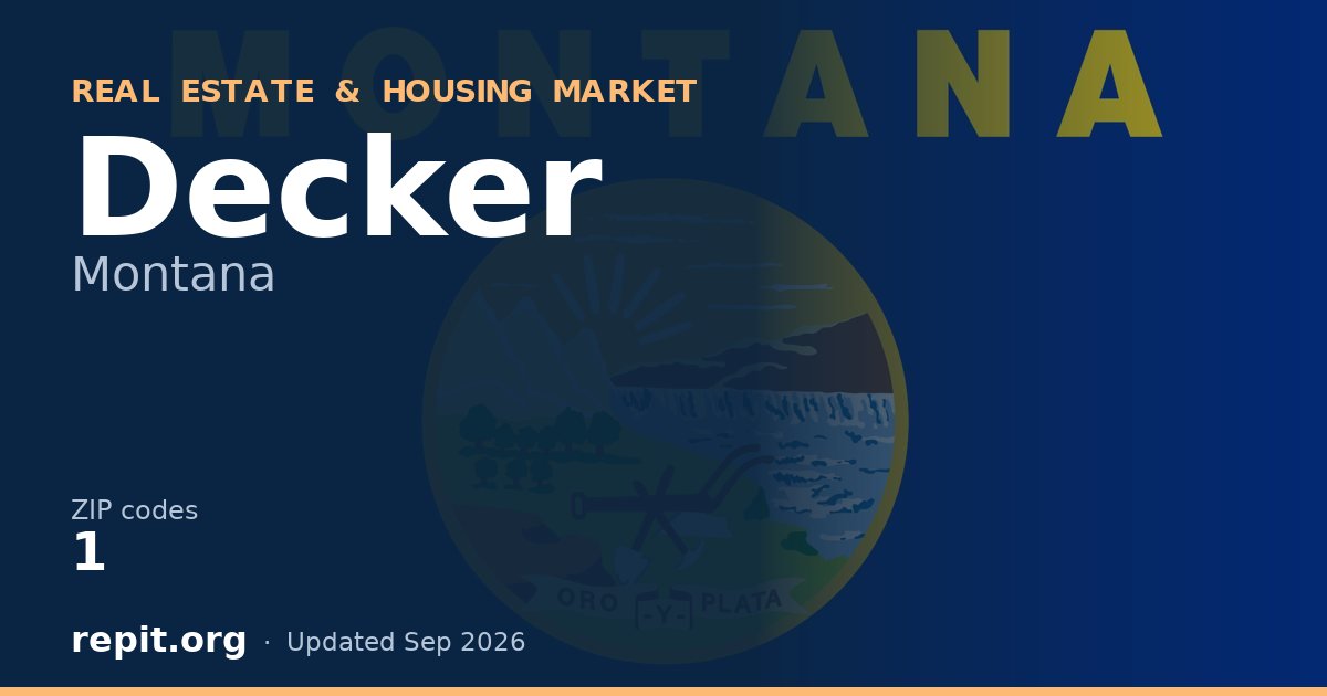 Decker, MT real estate and housing market — 1 ZIP code