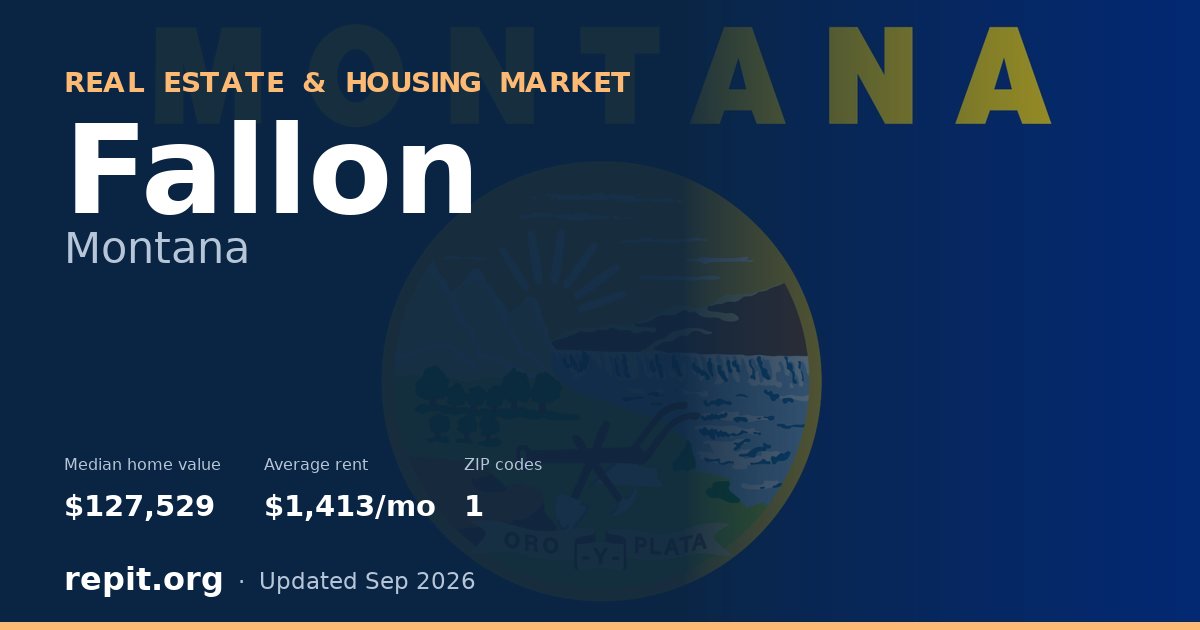 Fallon, MT real estate and housing market — median home value $127,529, average rent $1,413/mo, 1 ZIP code