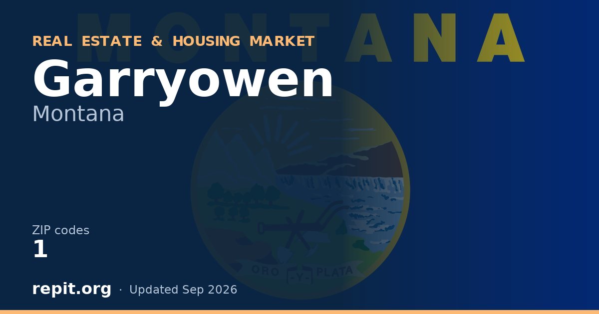 Garryowen, MT real estate and housing market — 1 ZIP code