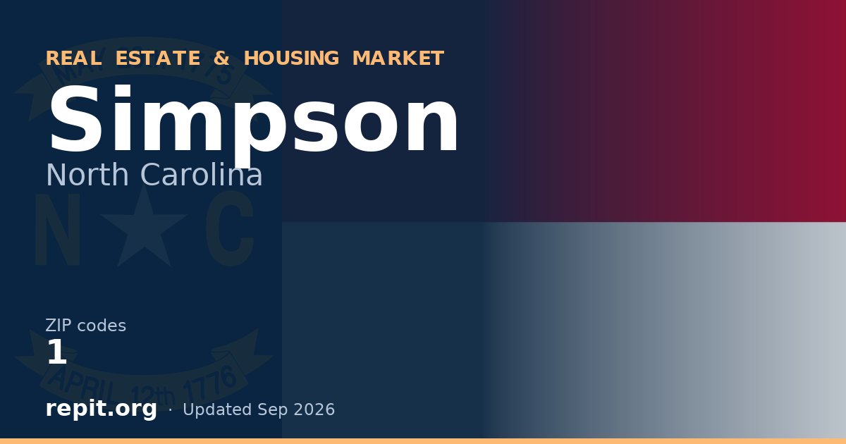 Simpson, NC real estate and housing market — 1 ZIP code