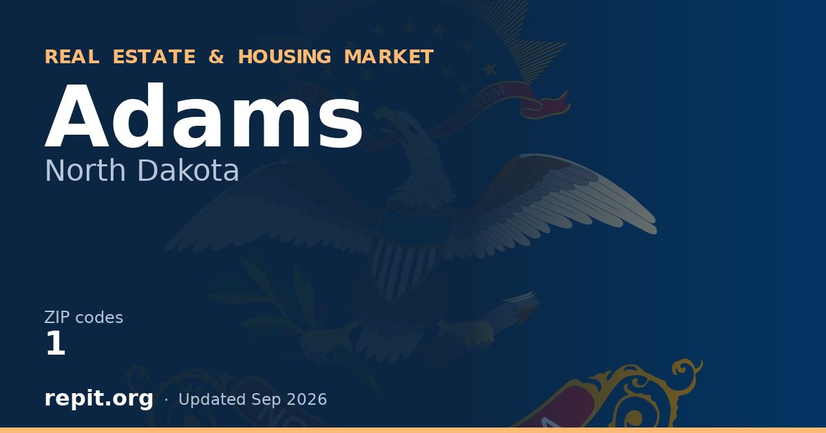 Adams, ND real estate and housing market — 1 ZIP code
