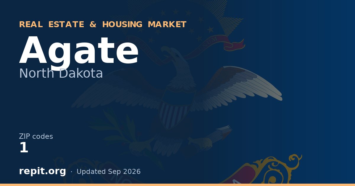 Agate, ND real estate and housing market — 1 ZIP code