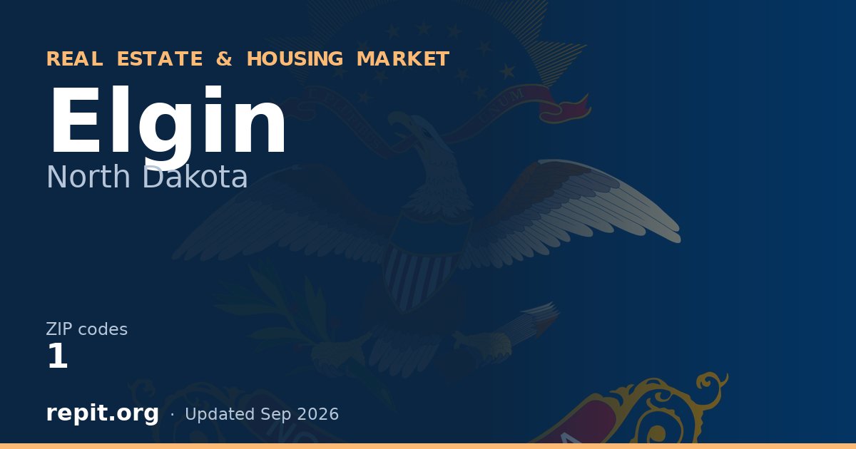 Elgin, ND real estate and housing market — 1 ZIP code