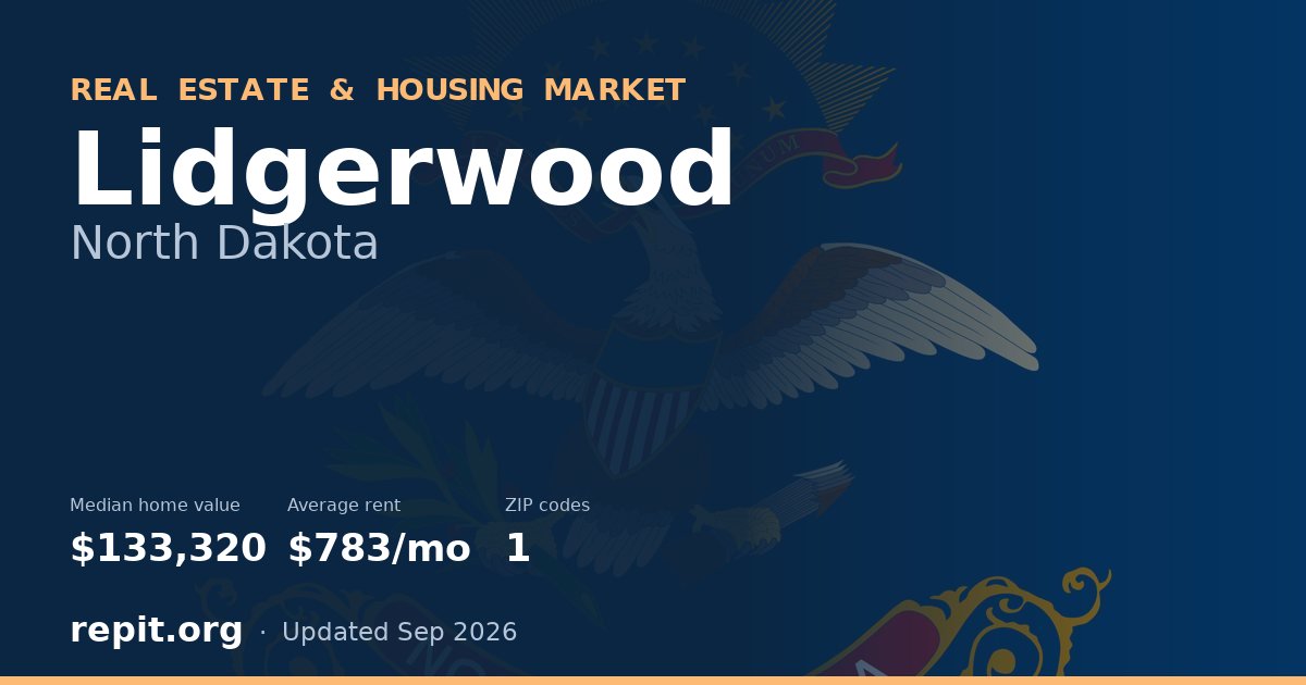 Lidgerwood, ND real estate and housing market — median home value $133,320, average rent $783/mo, 1 ZIP code