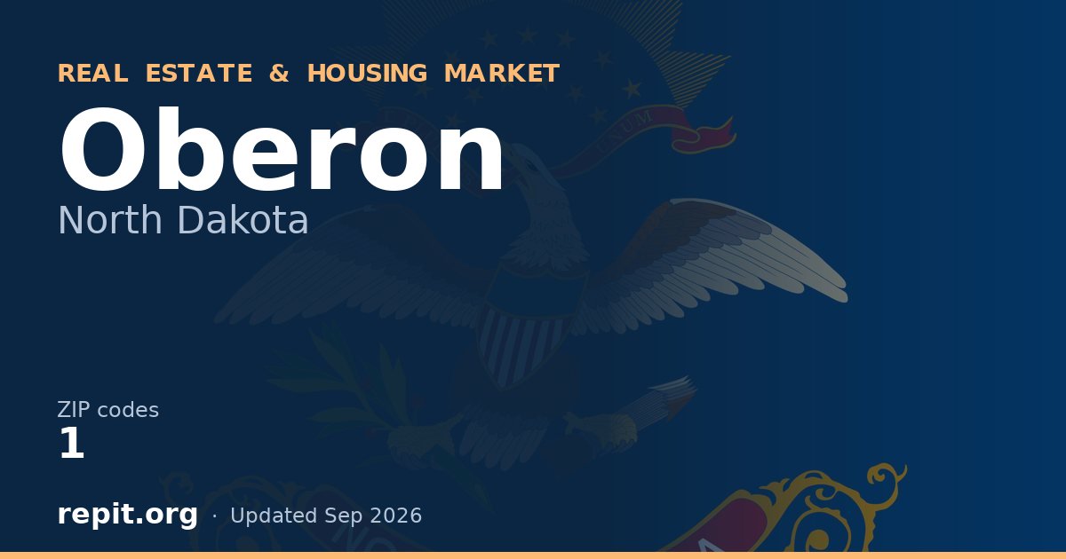 Oberon, ND real estate and housing market — 1 ZIP code