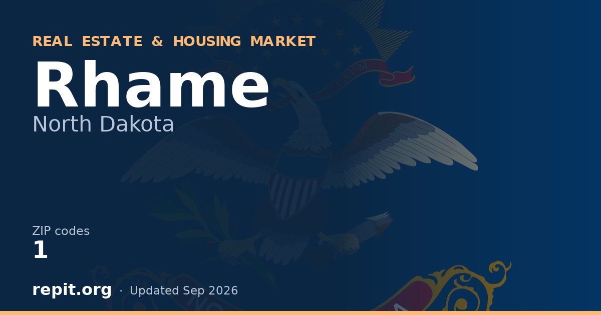 Rhame, ND real estate and housing market — 1 ZIP code