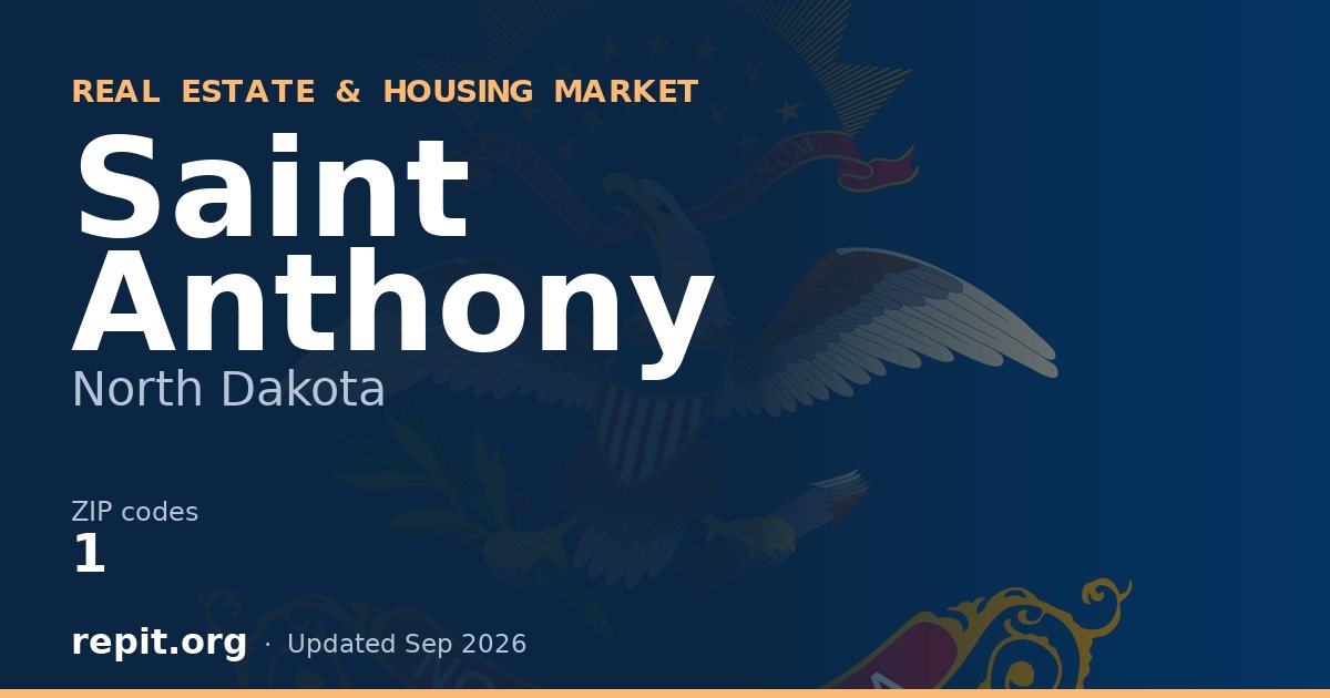 Saint Anthony, ND real estate and housing market — 1 ZIP code
