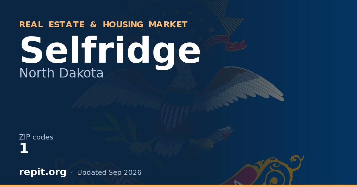 Selfridge, ND real estate and housing market — 1 ZIP code