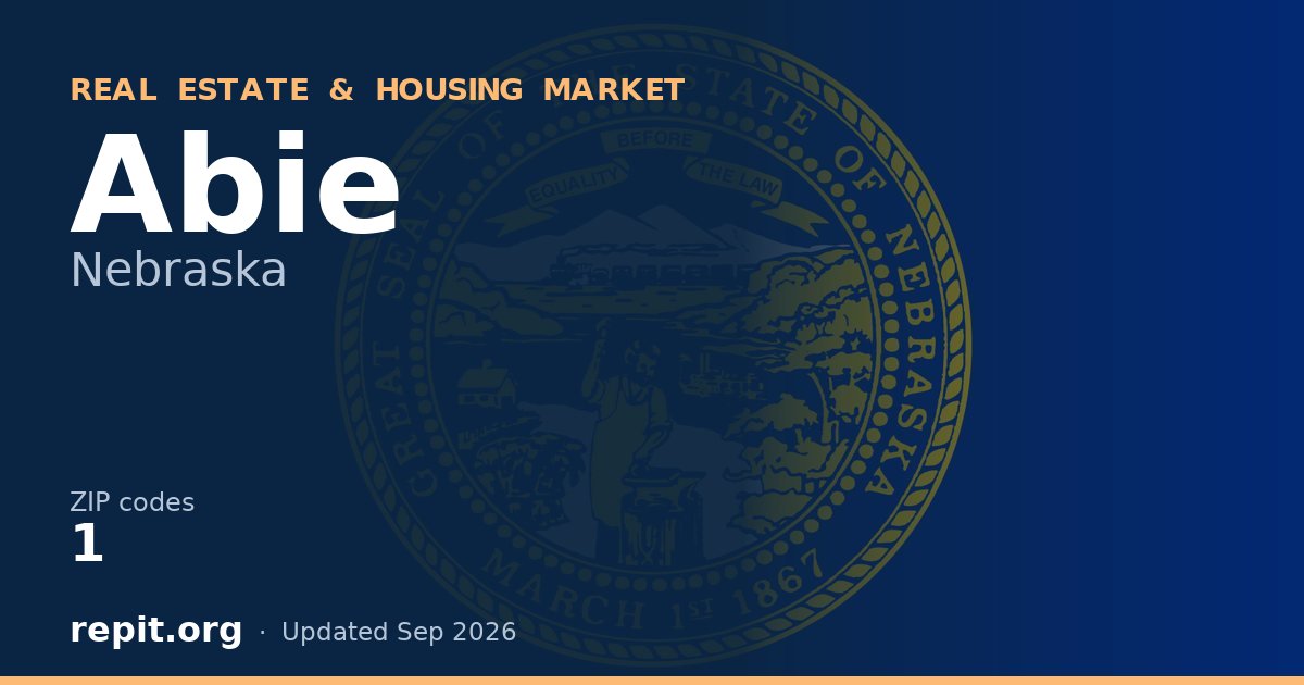 Abie, NE real estate and housing market — 1 ZIP code