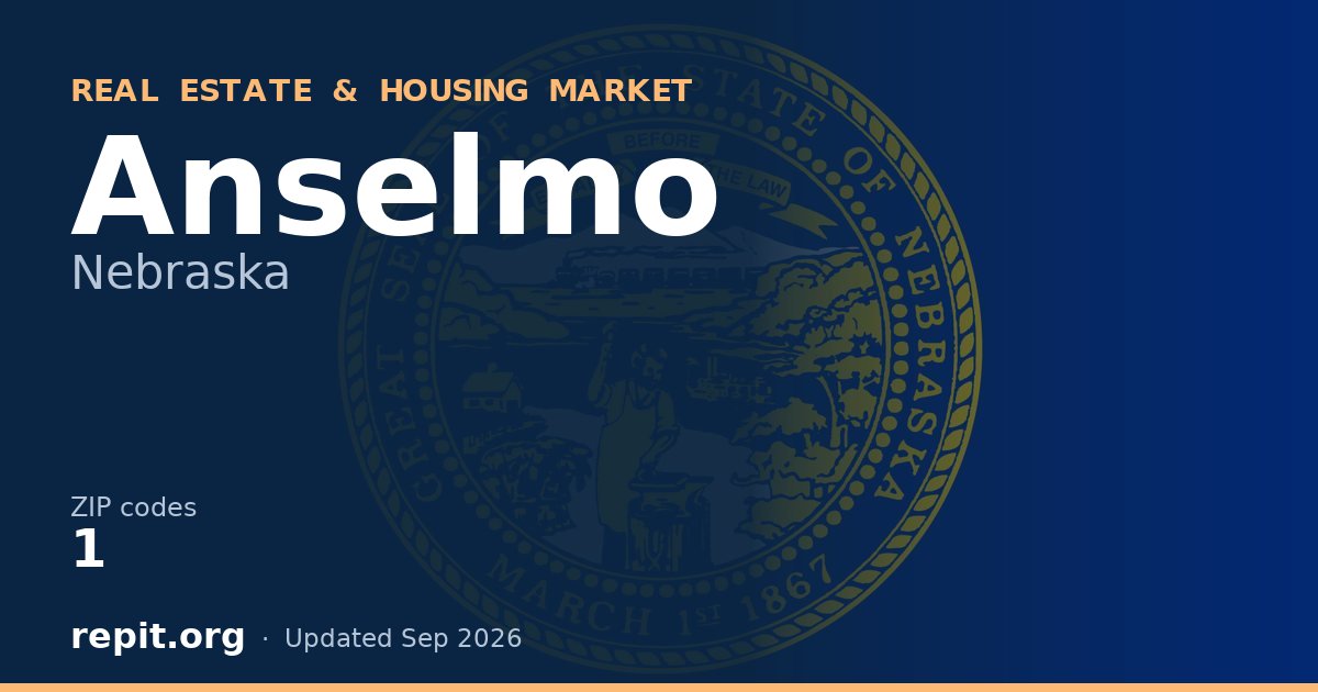 Anselmo, NE real estate and housing market — 1 ZIP code