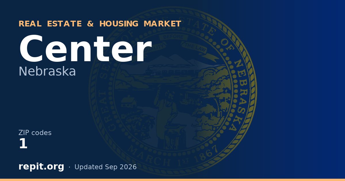 Center, NE real estate and housing market — 1 ZIP code
