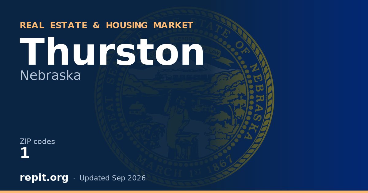 Thurston, NE real estate and housing market — 1 ZIP code