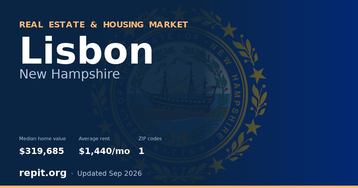 Lisbon, NH real estate and housing market — median home value $319,685, average rent $1,440/mo, 1 ZIP code