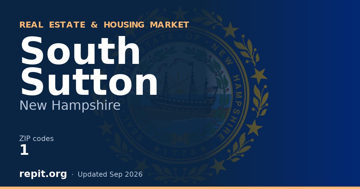 South Sutton, NH real estate and housing market — 1 ZIP code