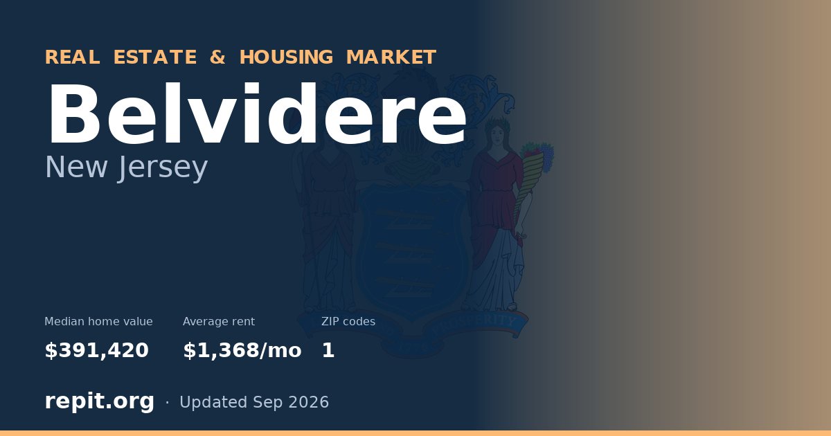 Belvidere, NJ real estate and housing market — median home value $391,420, average rent $1,368/mo, 1 ZIP code