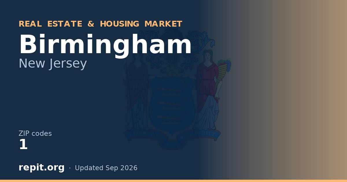 Birmingham, NJ real estate and housing market — 1 ZIP code