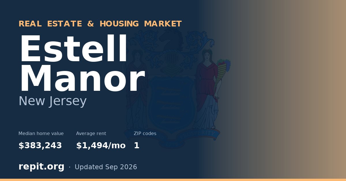 Estell Manor, NJ real estate and housing market — median home value $383,243, average rent $1,494/mo, 1 ZIP code