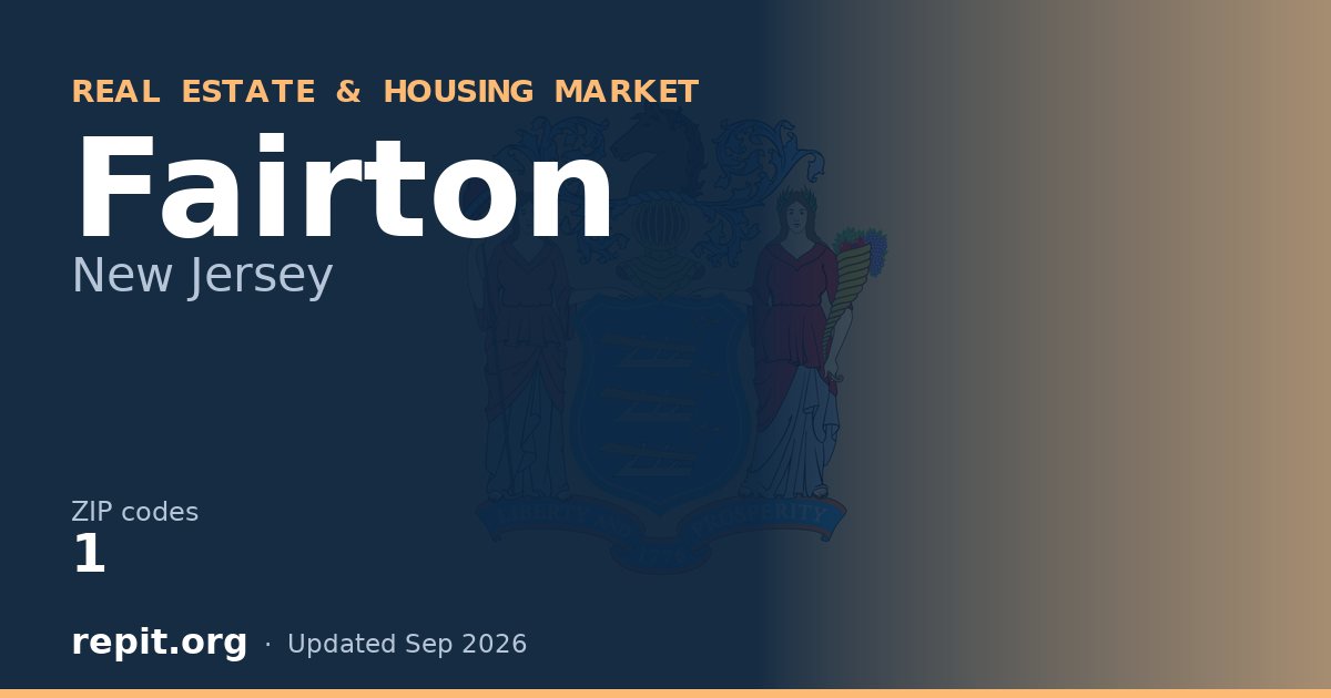 Fairton, NJ real estate and housing market — 1 ZIP code