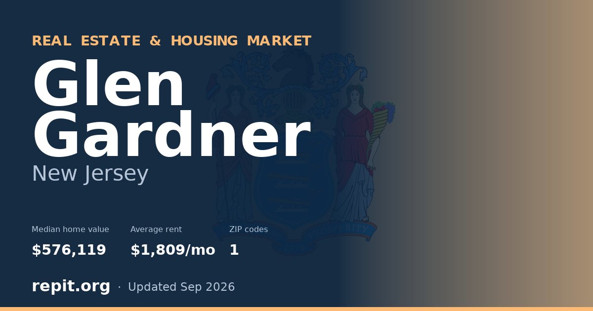 Glen Gardner, NJ real estate and housing market — median home value $576,119, average rent $1,809/mo, 1 ZIP code