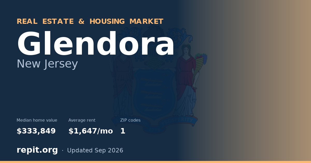Glendora, NJ real estate and housing market — median home value $333,849, average rent $1,647/mo, 1 ZIP code
