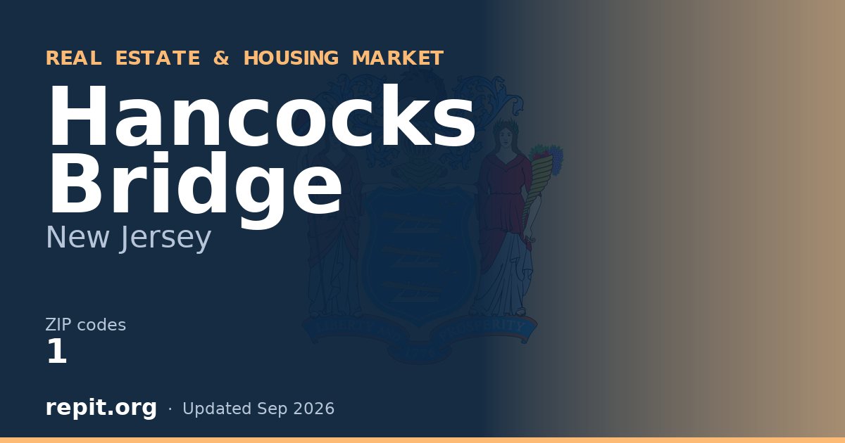 Hancocks Bridge, NJ real estate and housing market — 1 ZIP code